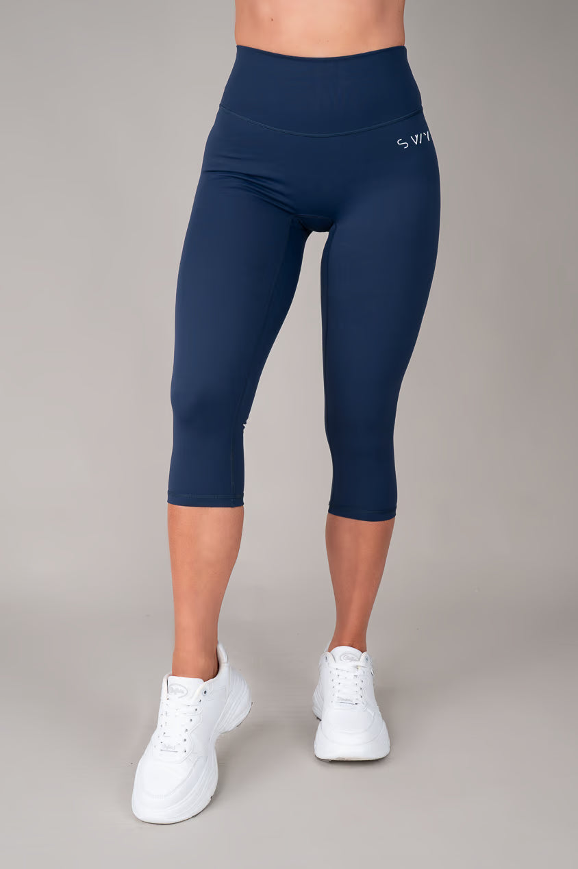 Softlux 3/4 Leggings, navy front view