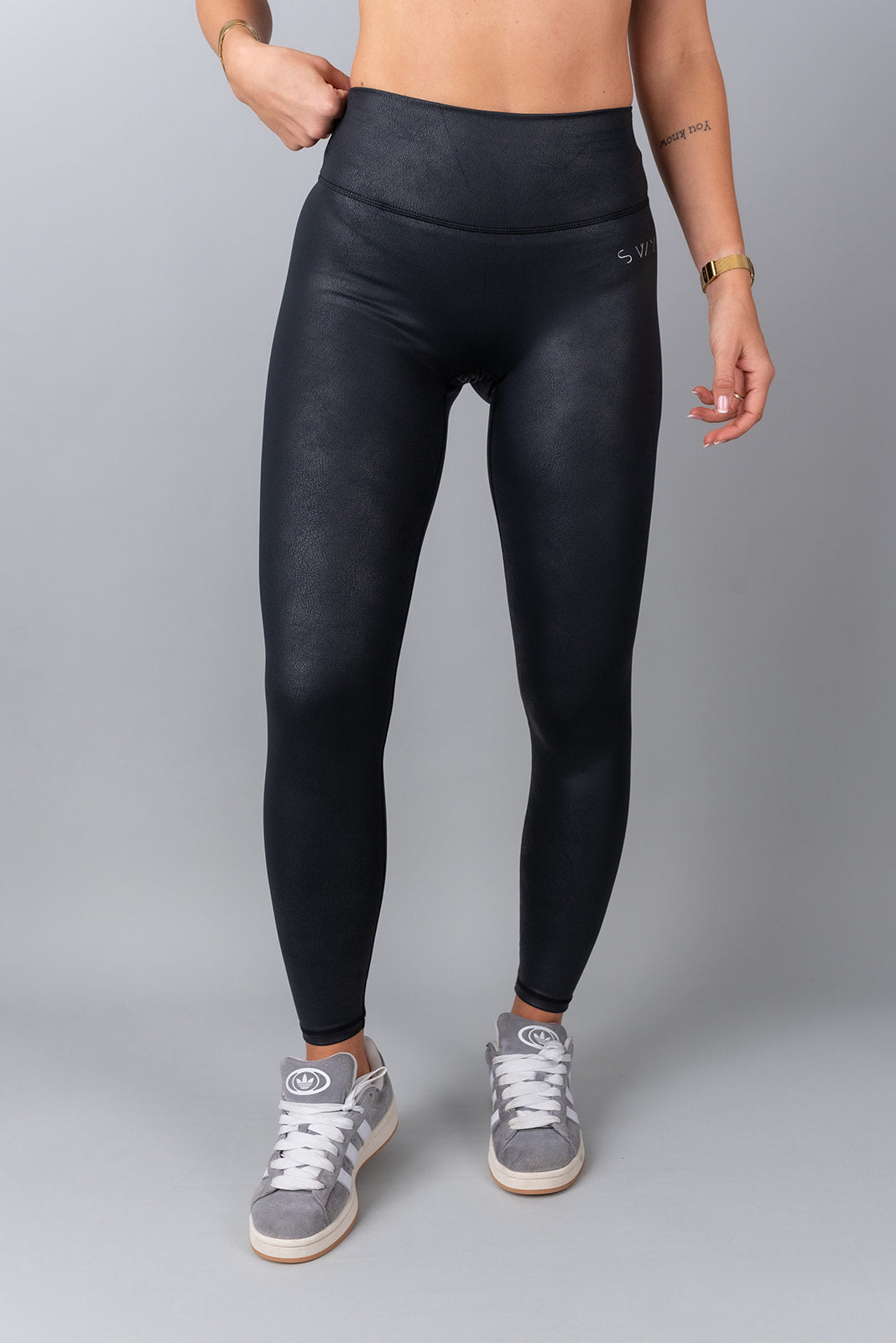 Leather Tajice Skriveni Scrunch