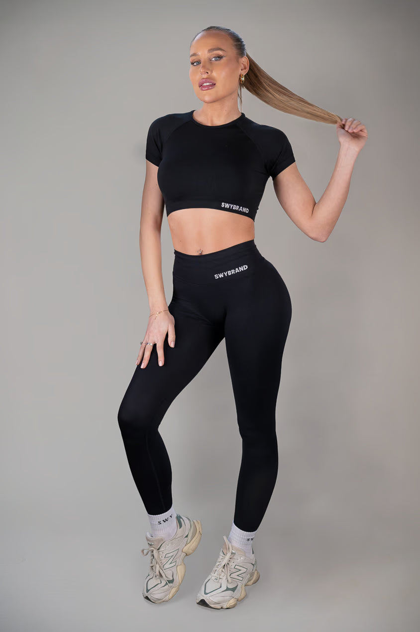 Black Bum Leggings with elevate top