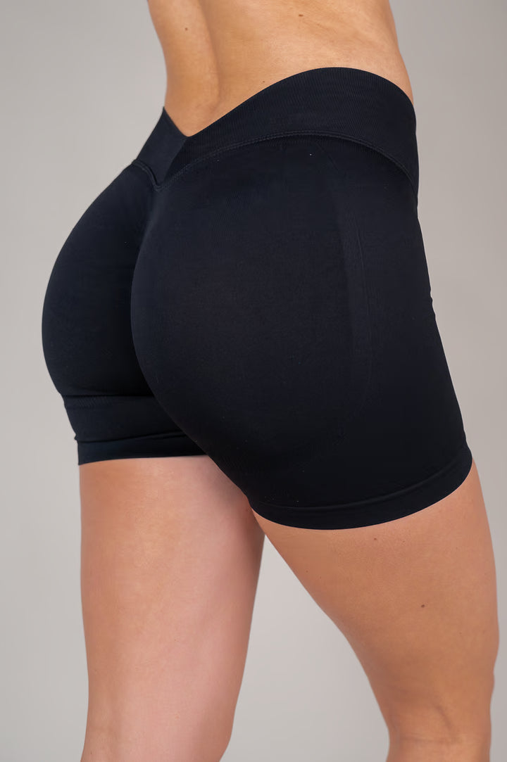 Black Bum Shorts, side view