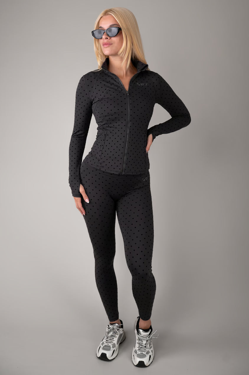 Flock Dot Hidden Scrunch Leggings