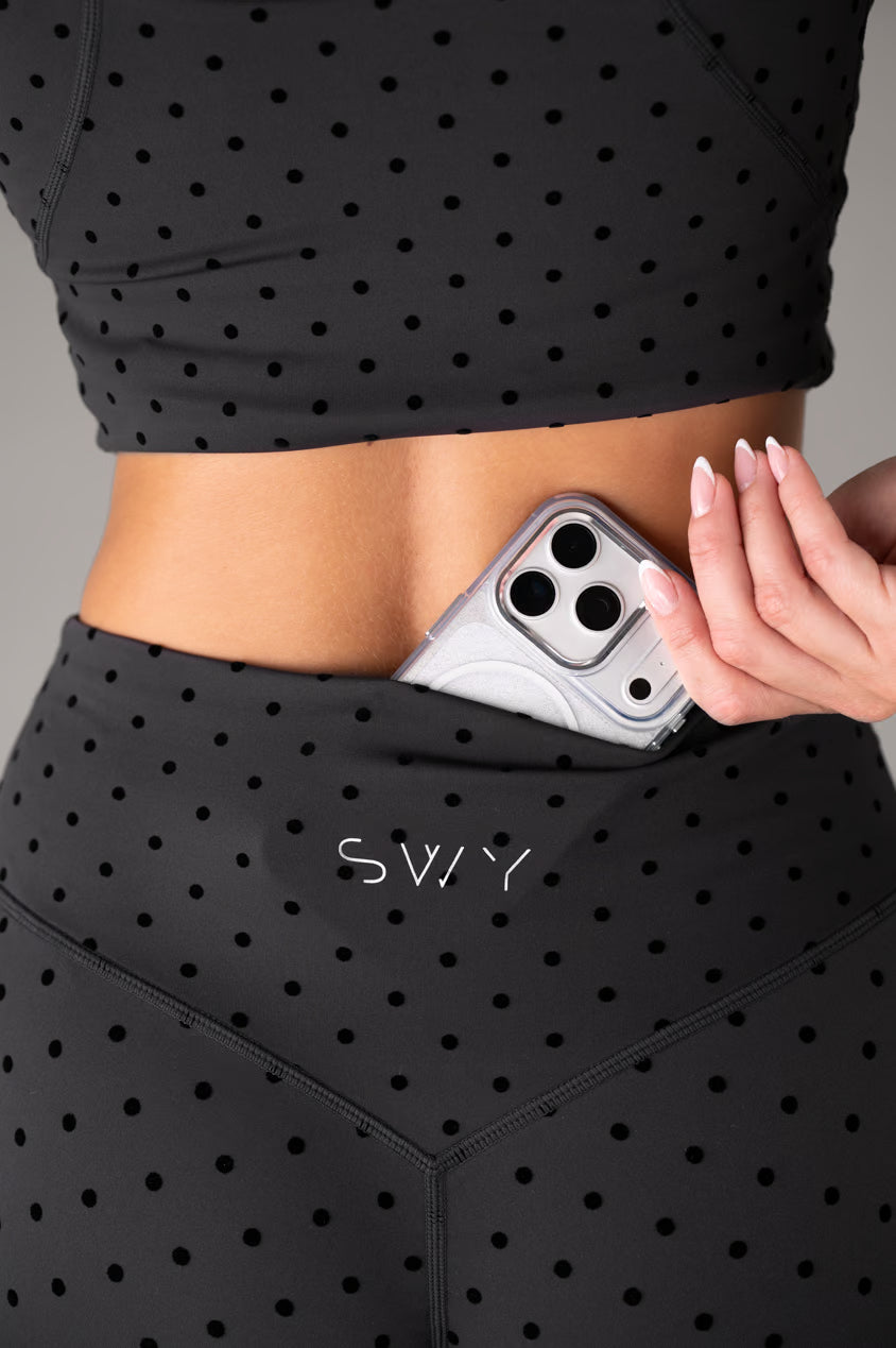 Flock Dot Hidden Scrunch Leggings