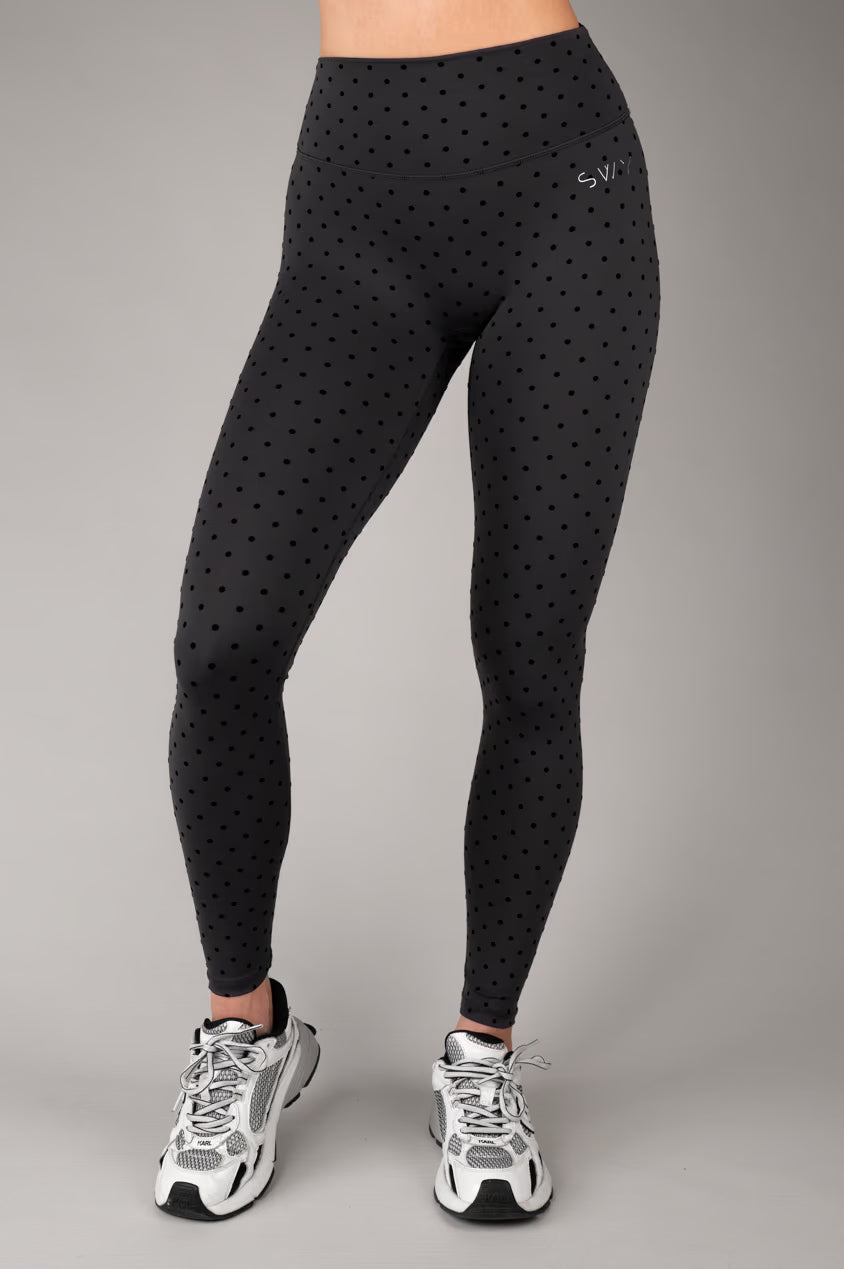 Flock Dot Hidden Scrunch Leggings