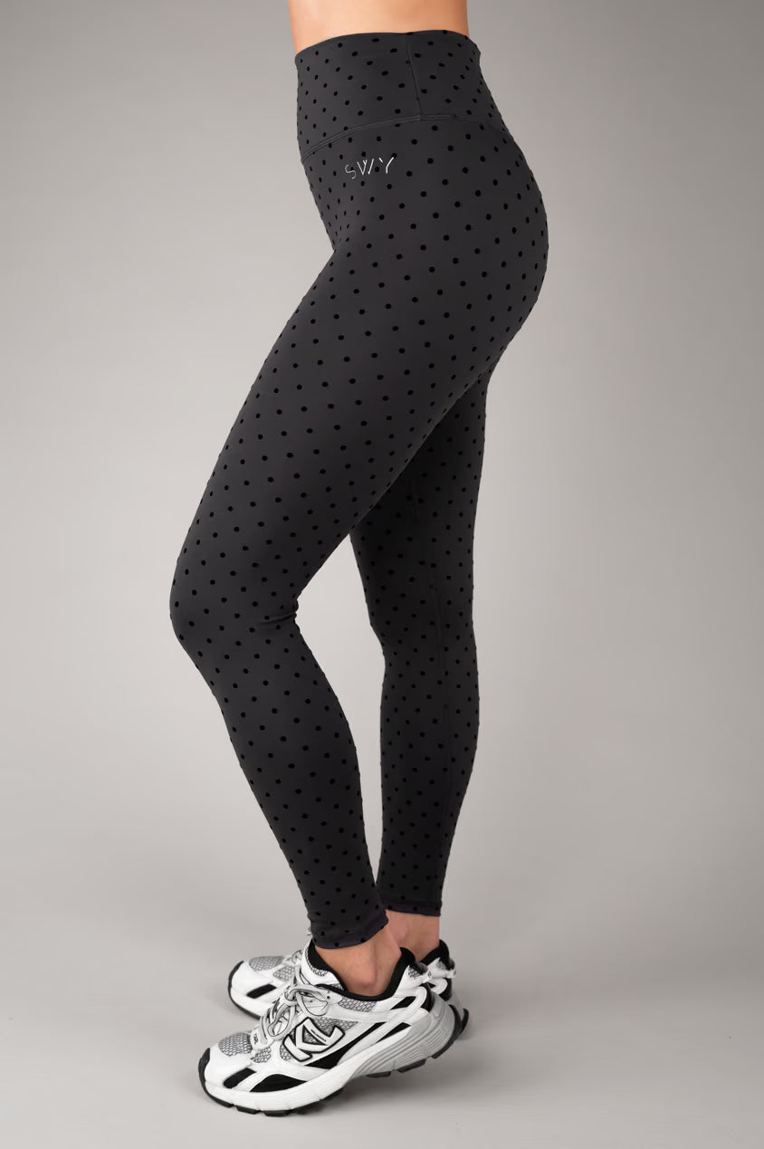 Flock Dot Hidden Scrunch Leggings