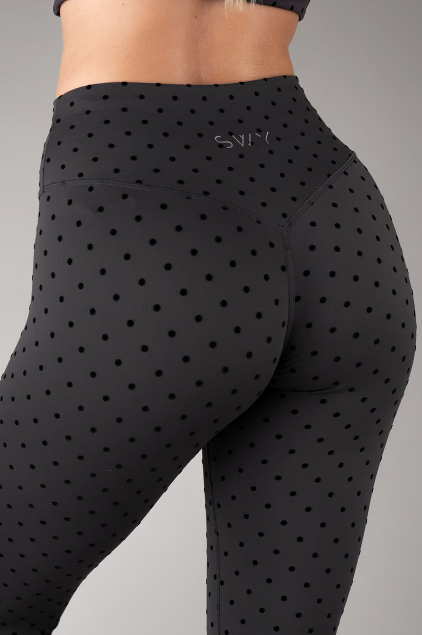 Flock Dot Hidden Scrunch Leggings