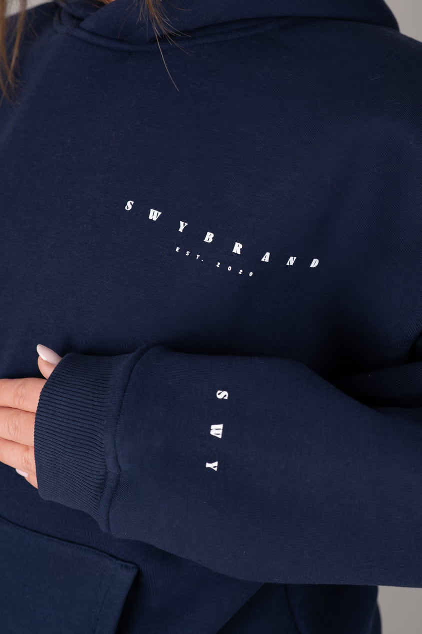 Ease hoodie night sky logo details