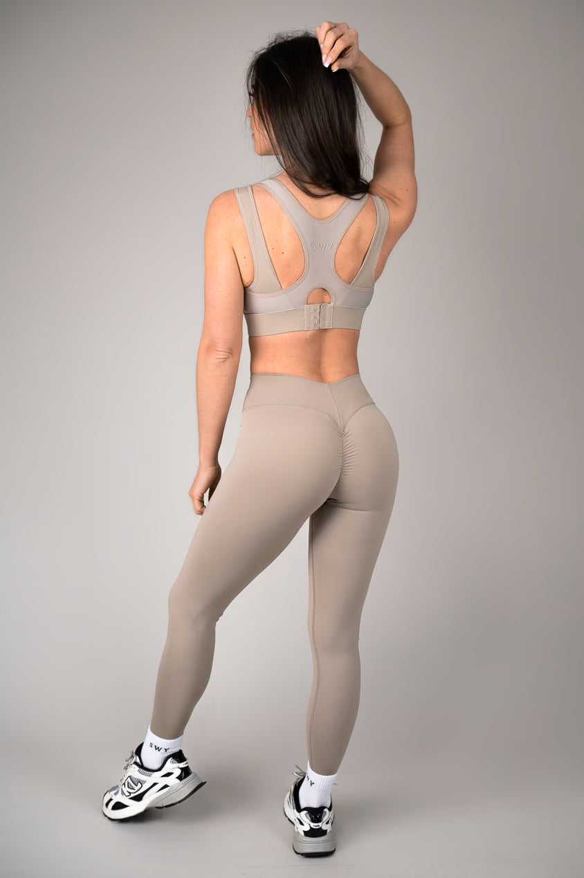 High support bra Taupe, back shot