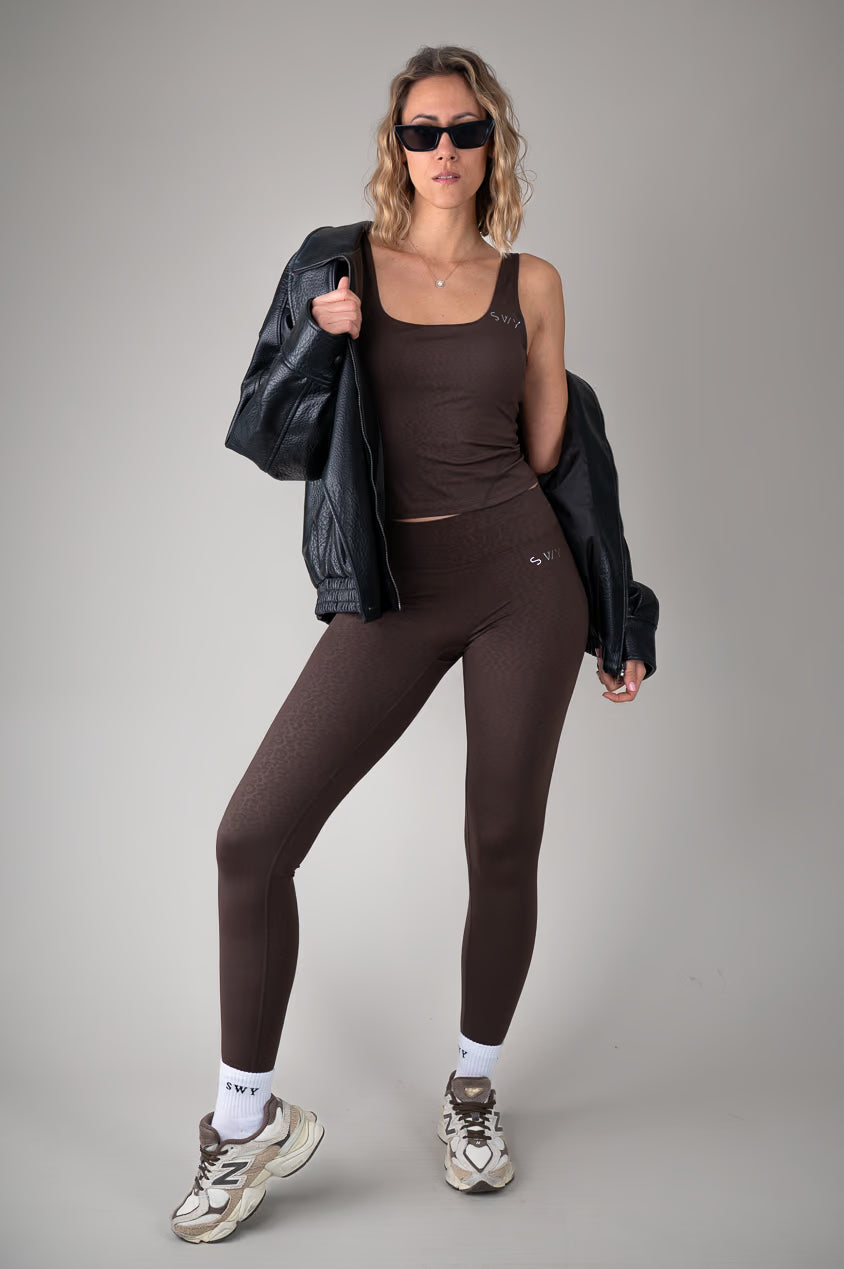 Brown Leopard No scrunch Leggings ootd