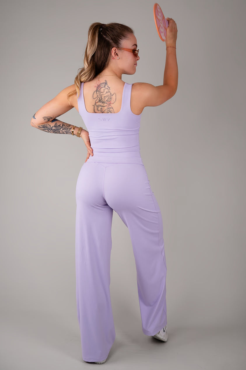 Široké legíny Lilac