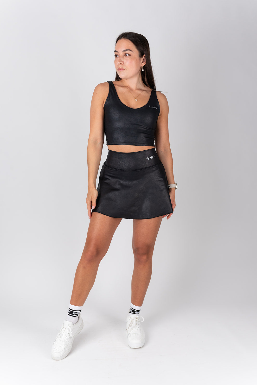 Leather Gonna con Pantaloncini 