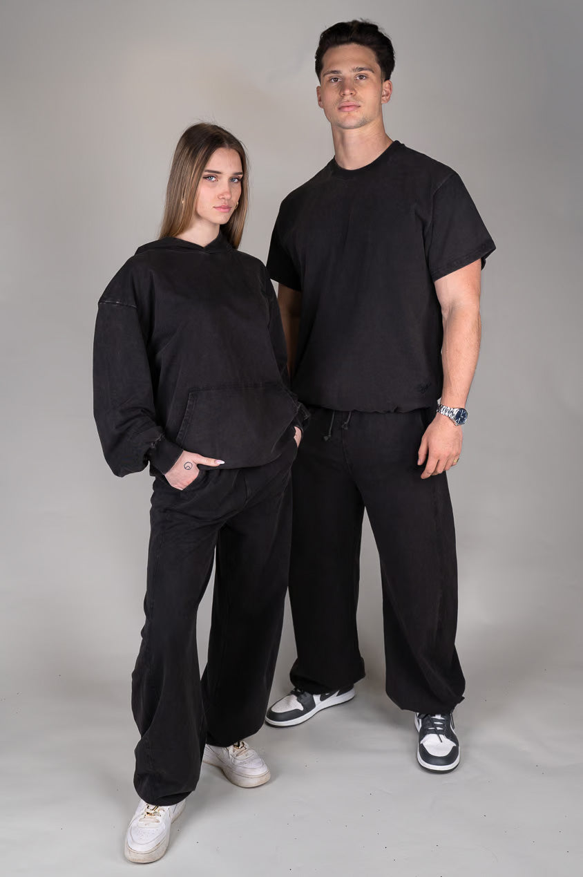 Washed Black Balloon pants matching sets
