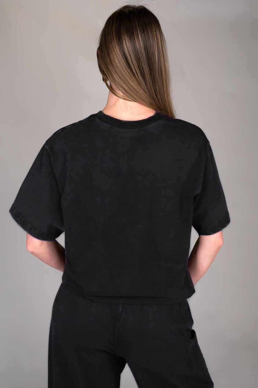 Washed black T-Shirt back view